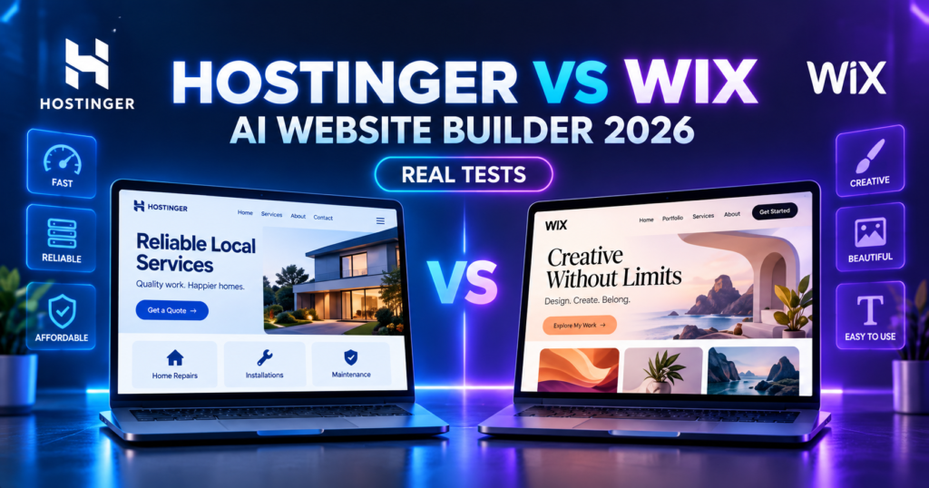 Hostinger vs Wix AI Website Builder 2026 comparison based on real tests