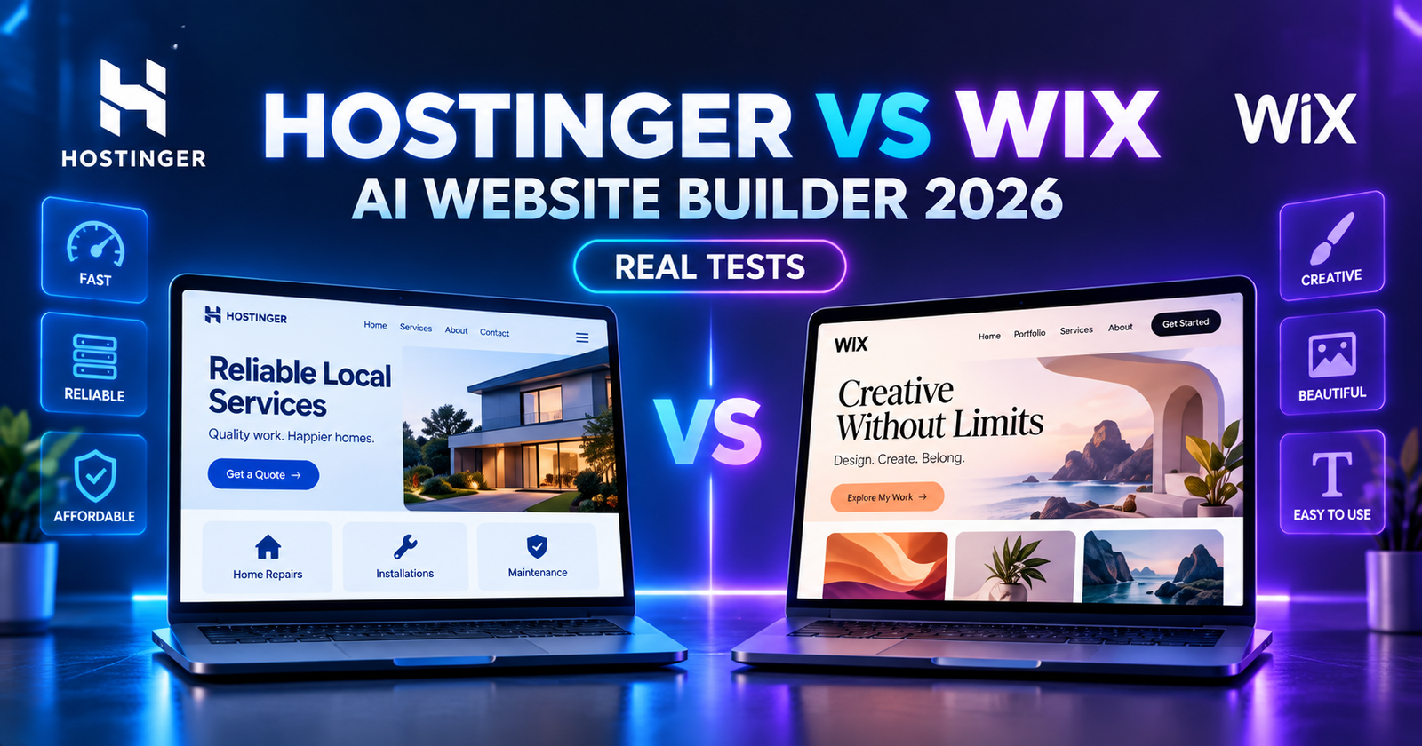 Hostinger vs Wix AI Website Builder 2026: I Tested Both on Real Projects