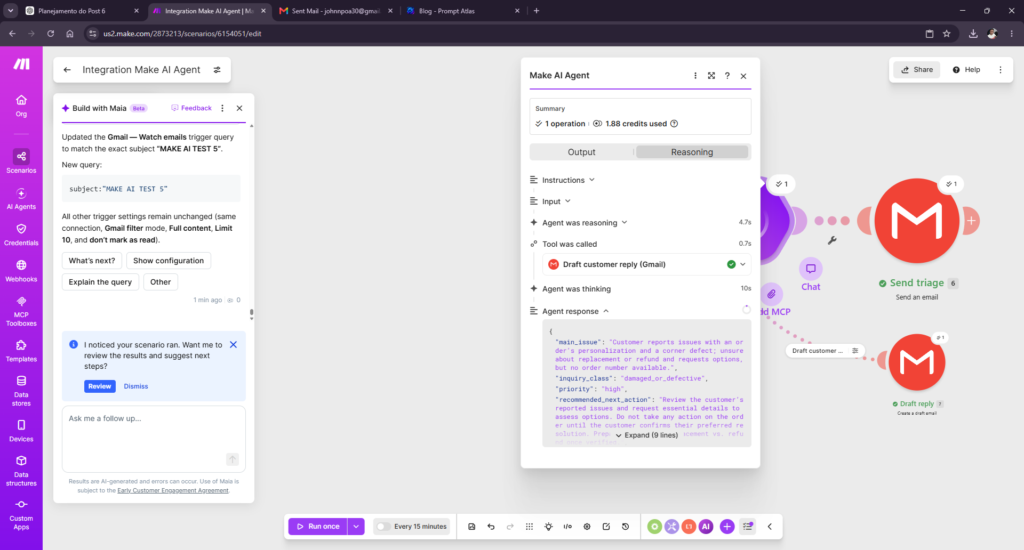 Make AI Agent classifying a damaged order as high priority while waiting for the customer’s preferred resolution.