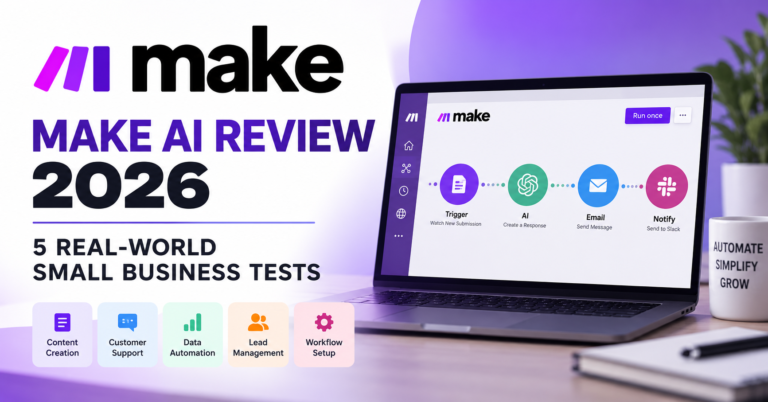 Make AI review 2026 featured image for five real-world small business automation tests