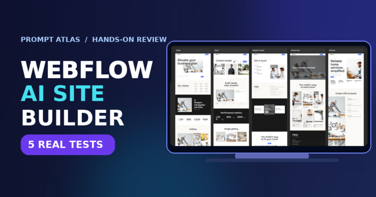 Webflow AI website builder review with five generated business pages