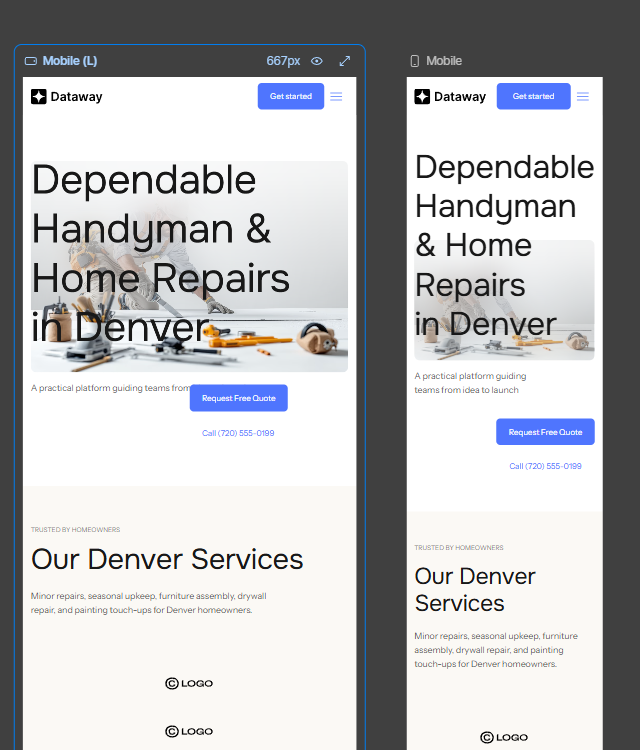 Mobile layout before Webflow AI responsive fixes